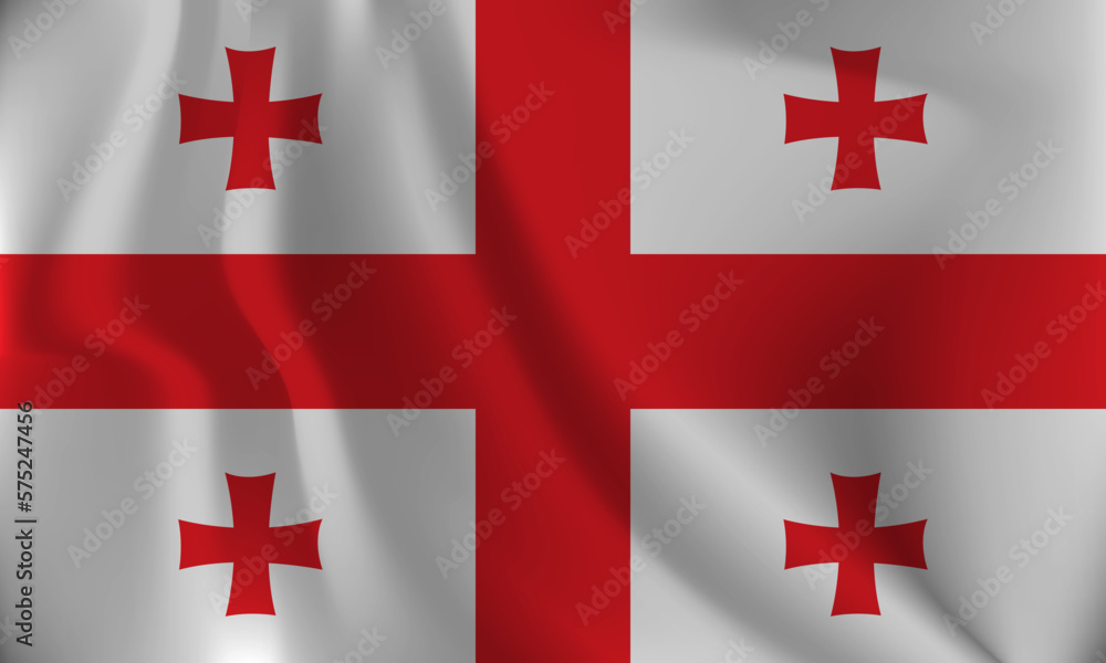Flag of Georgia, with a wavy effect due to the wind. Flag of Georgia, with a wavy effect due to the wind.