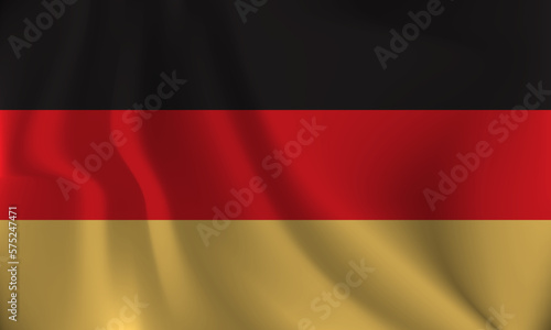 Flag of Germany  with a wavy effect due to the wind.