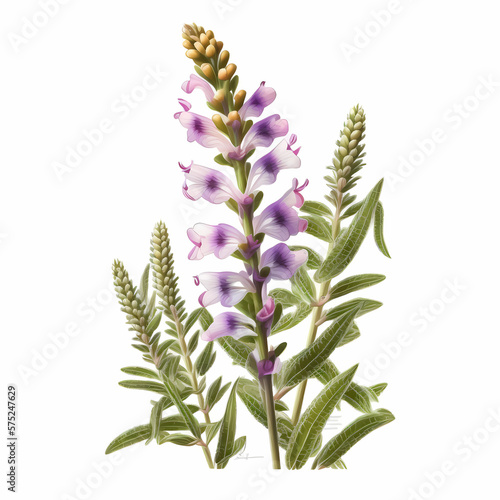 physostegia flower isolated on white background photo