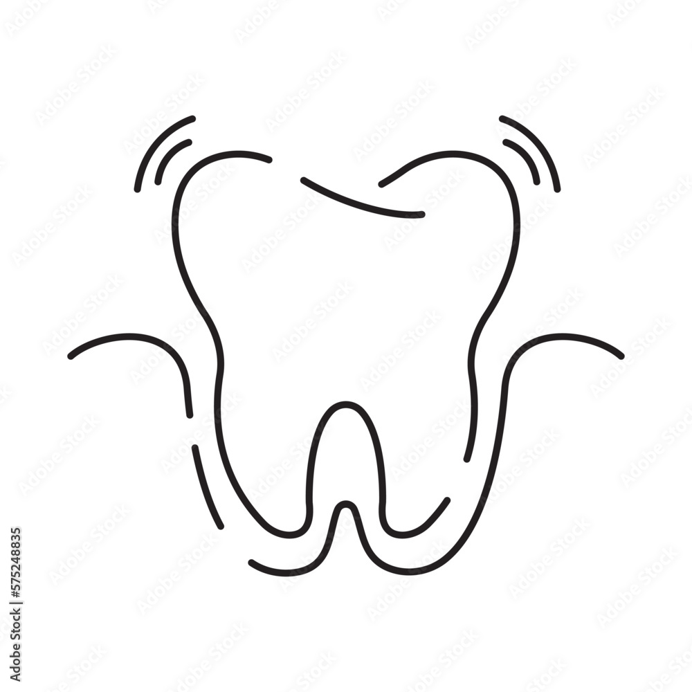 Dental or dentist vector line icon. Health care, medicine and medical Editable stroke. Hospital Tooth