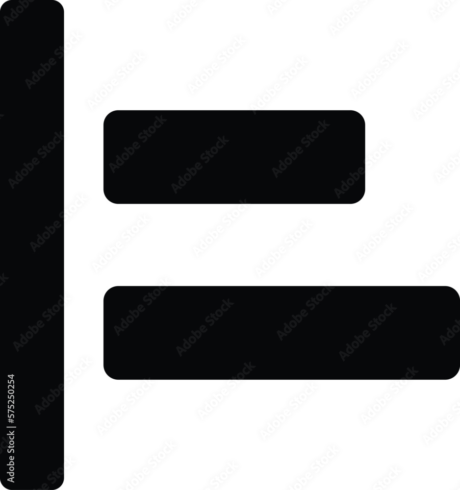 Left alignment Vector Icon Design Illustration Left alignment Vector Icon Design Illustration