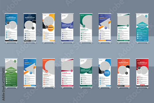 Corporate business roll up banner template set or Conferences event banner design
