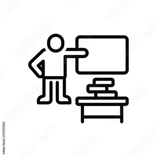 Black line icon for thus