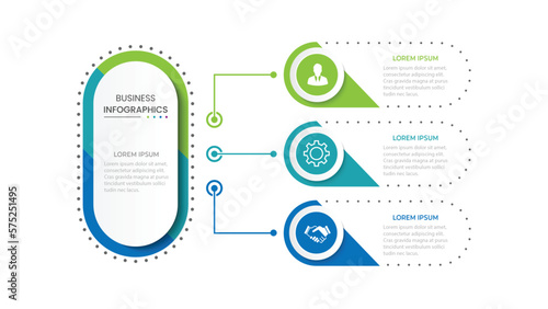 Modern infographic template. Creative circle element design with marketing icons. Business concept with 3 options, steps, sections.