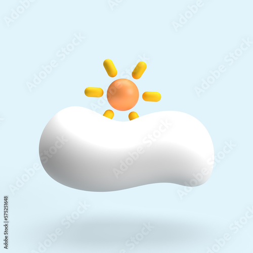 sun and clouds 3D reander photo