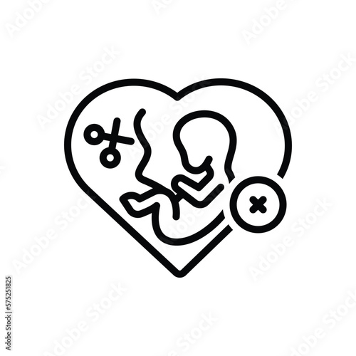 Black line icon for abortion