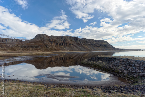 Fantastic Rainy day black sand beach on Stokksnes cape in Iceland VestrahornStokksnes Iceland 2022 
