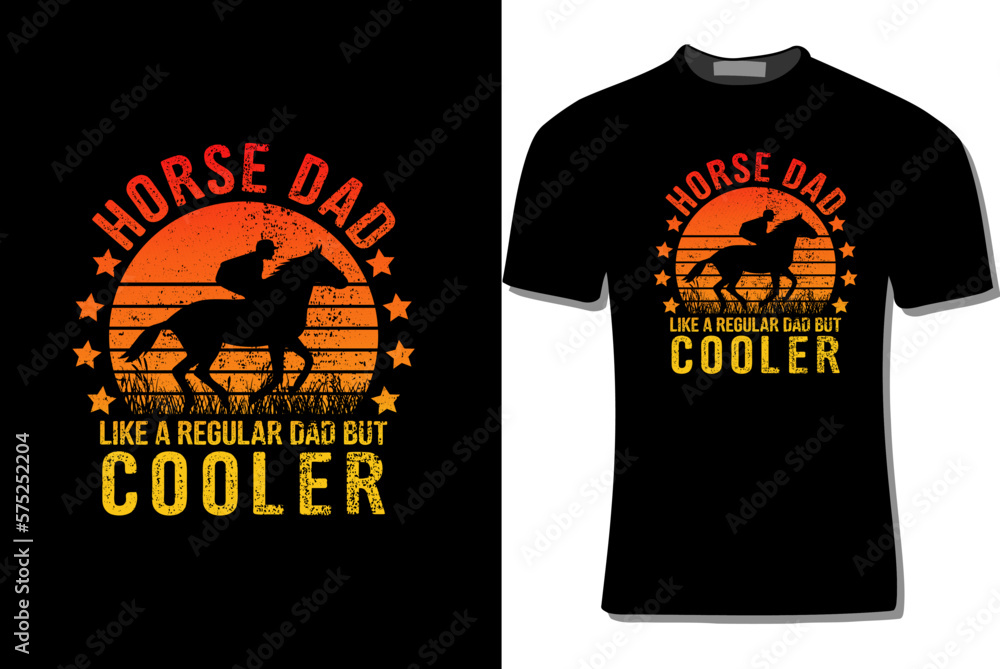 Horse T-shirt Design With Sunset Shadow And Grunge Texture