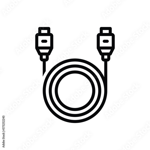 Black line icon for cables