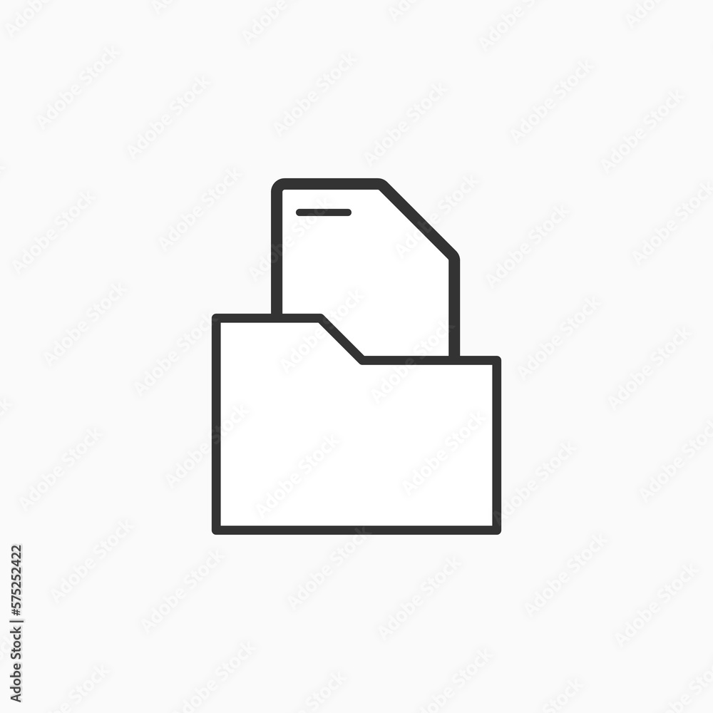 Sign Icon File Manager Illustration for Graphic, User Interface design and Web design.Vector Icon Folder, Document, Map in a Thin Line. Sign Icon File Manager Illustration for Graphic, User Interface design and Web design.Vector Icon Folder, Document, Map in a Thin Line.