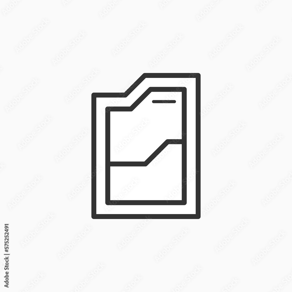 Vector Icon Folder in a Thin Line. Sign Icon File Illustration for Graphic, User Interface design and Web design. Vector Icon Folder in a Thin Line. Sign Icon File Illustration for Graphic, User Interface design and Web design.