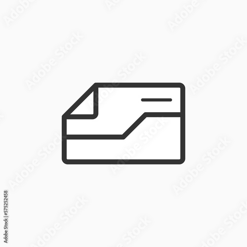 Vector Icon Horizontal Folder in a Thin Line. Sign Icon File Illustration for Graphic, User Interface design and Web design.