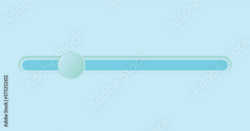 Scrollbar element button. Interaction technique or widget for scrolling content on webpage, desktop or mobile application. Navigation element. Frontend control vector illustration on blue background.