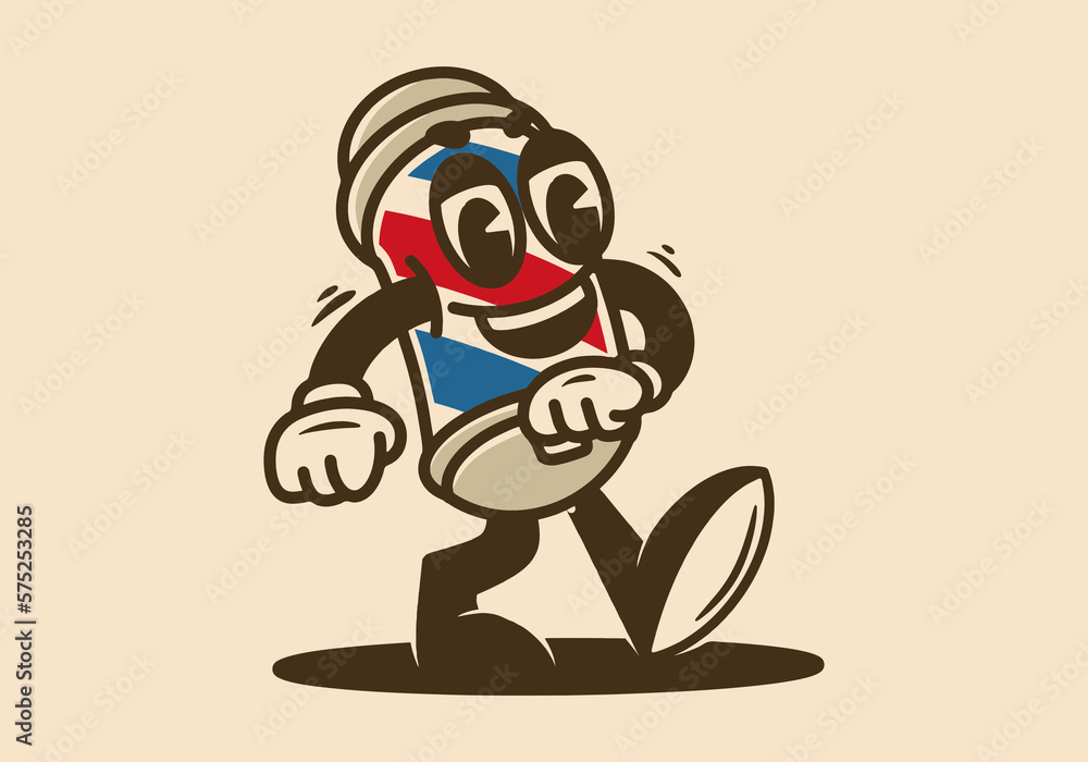 Naklejka premium Mascot character illustration of barber shop