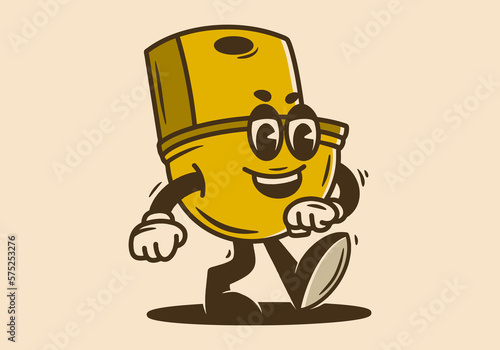 Mascot character design of a walking toilet