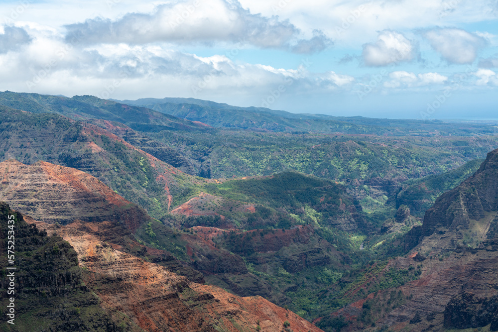 Scenic view of the Waimea Canyon State Park in Kauai, Hawaii