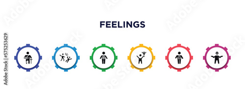 feelings filled icons with infographic template. glyph icons such as broken human, bad human, good human, awesome terrible disappointed vector.
