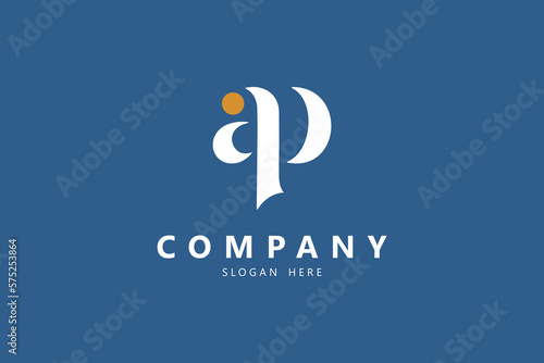 A P Letter monogram style logo design