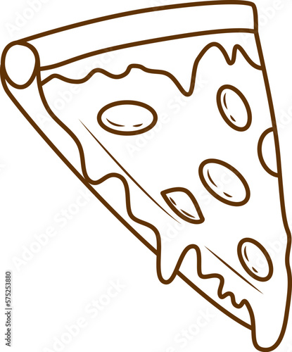 Hand drawn illustration of pizza slice