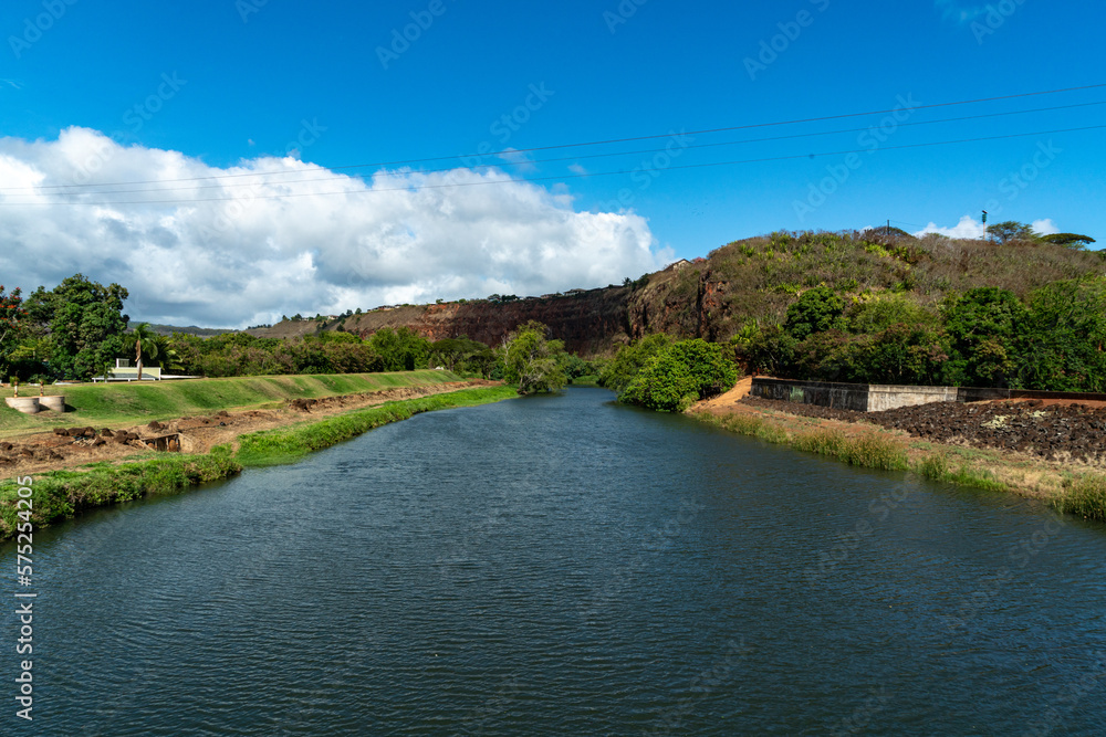 View of the river in Kauai County in Kauai, Hawaii