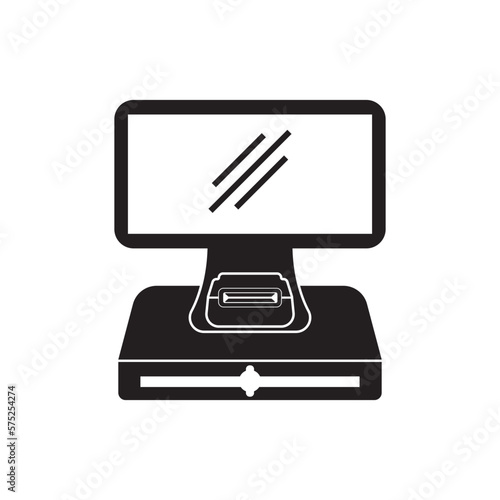 Cash register symbol icon, illustration design template.