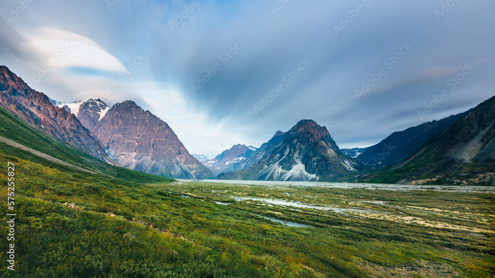 Mountain Landscape At Lake Clark National Park And Preserve Near Turquoise Lake, Alaska, Usa Mountain Landscape At Lake Clark National Park And Preserve Near Turquoise Lake, Alaska, Usa