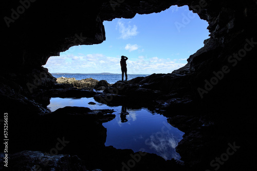 Wallpaper Mural Silhouette of person from Anemone Cave in Acadia National Park Torontodigital.ca