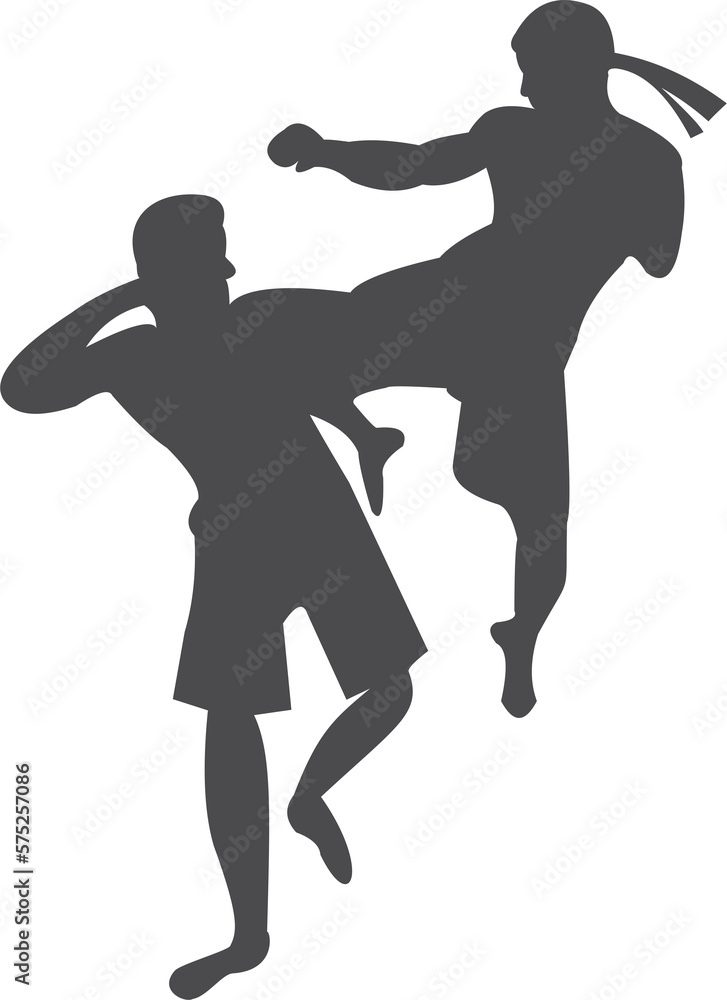 Thai boxing silhouette 2022022509 Thai boxing silhouette 2022022509
