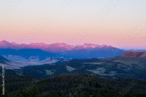 Sunset over Montana's Gallatin Range photo