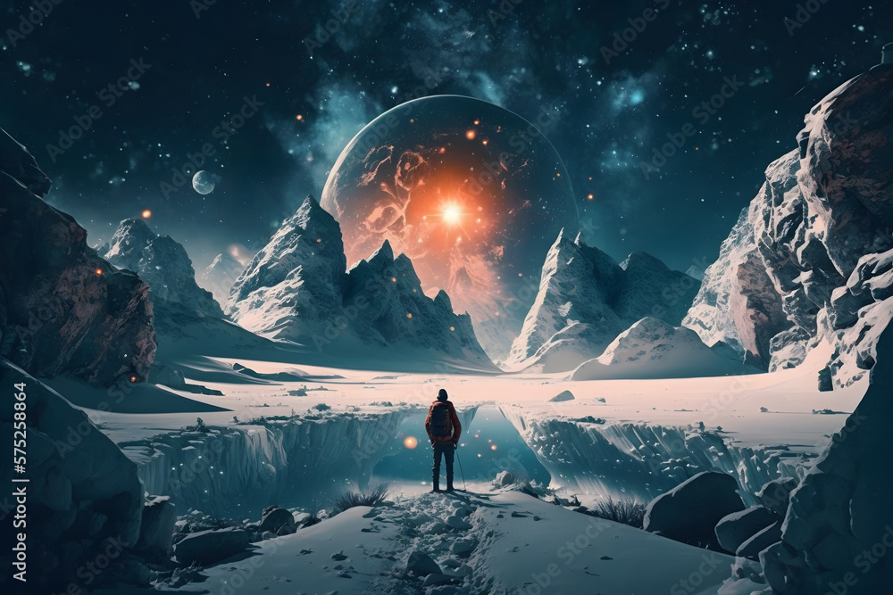 custom made wallpaper toronto digitalAstral wallpapers composition with snow made with Generative AI