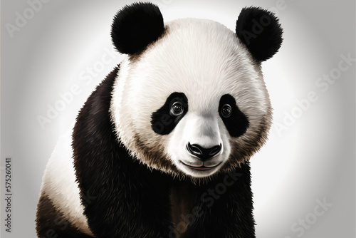 Giant panda. Vector illustration. Isolated white background. Generative AI