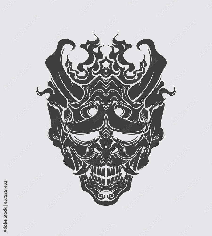 Samurai Skeleton With Sword Tattoo Design