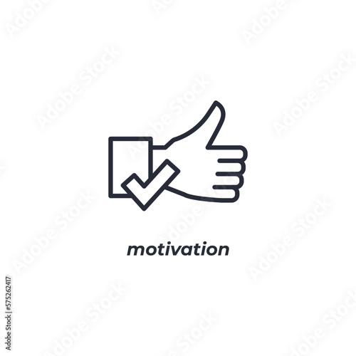 Vector sign motivation symbol is isolated on a white background. icon color editable.