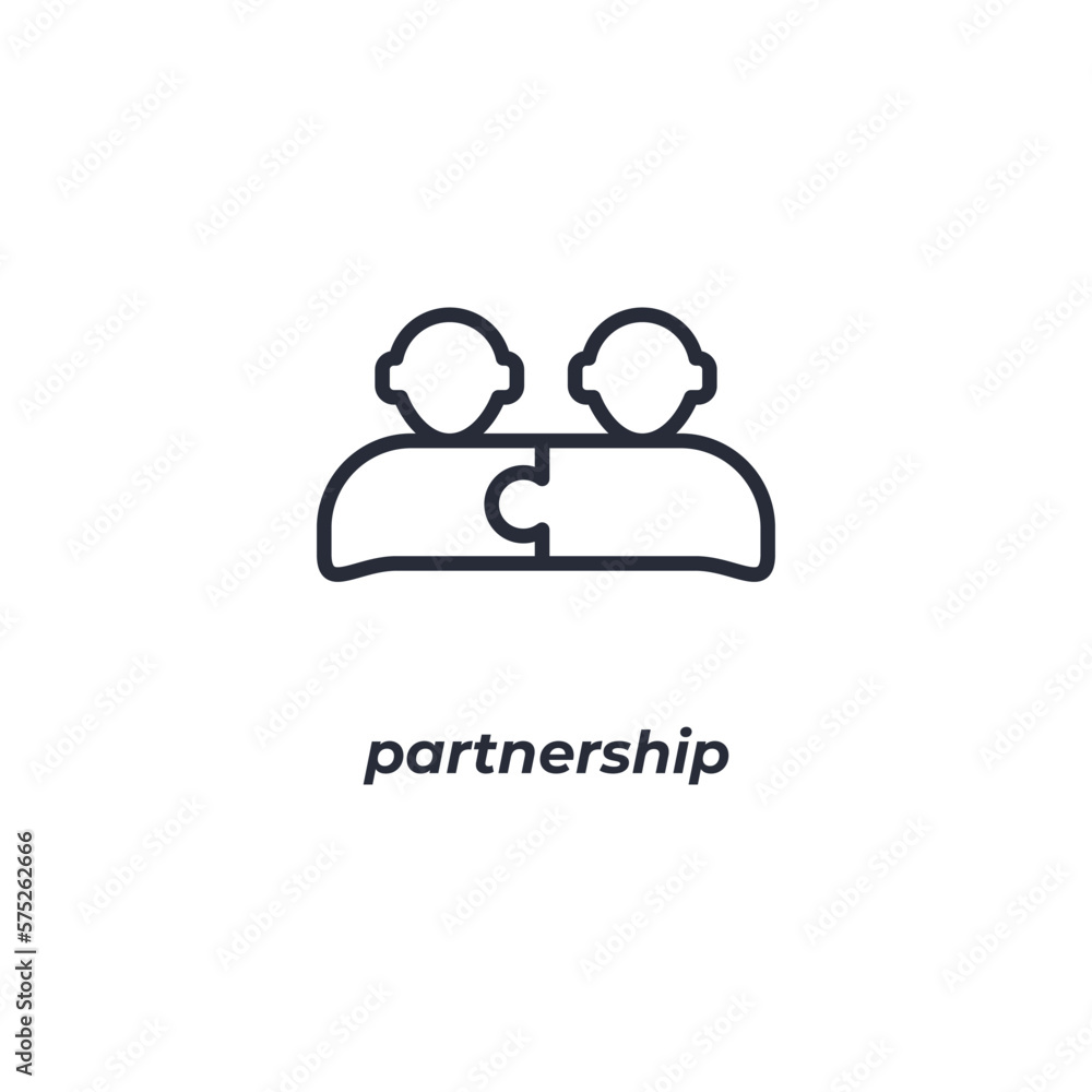 Vector sign partnership symbol is isolated on a white background. icon color editable.