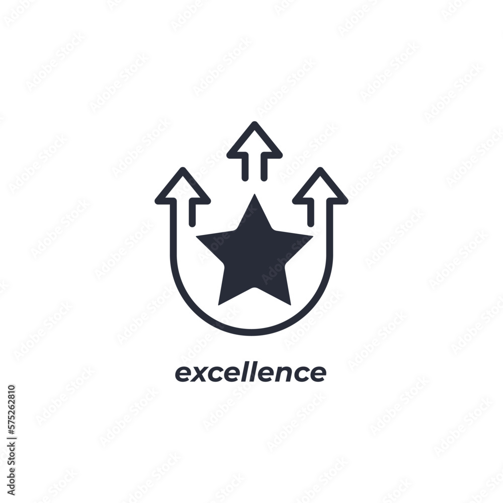 Vector sign excellence symbol is isolated on a white background. icon color editable. Vector sign excellence symbol is isolated on a white background. icon color editable.