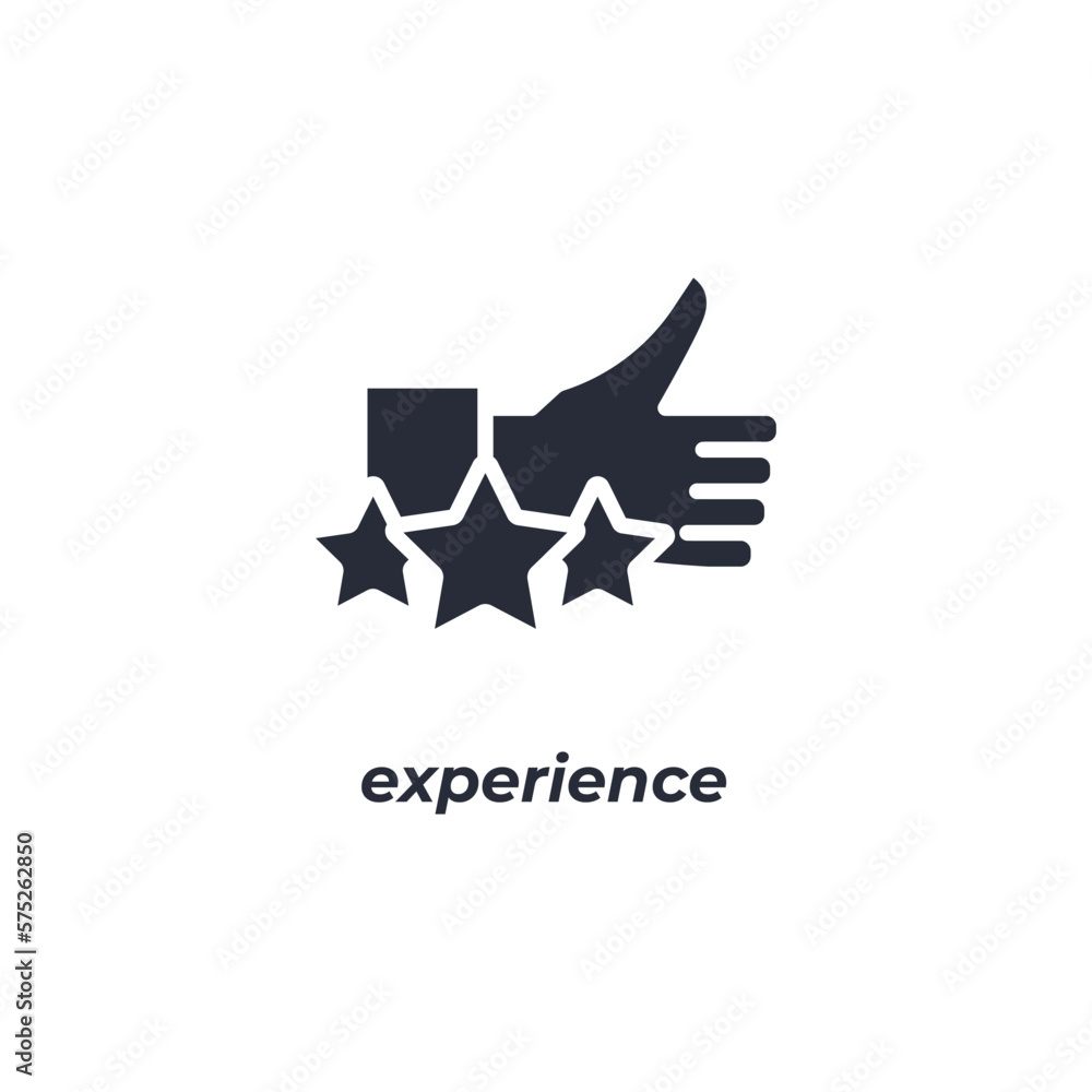 Vector sign experience symbol is isolated on a white background. icon color editable.