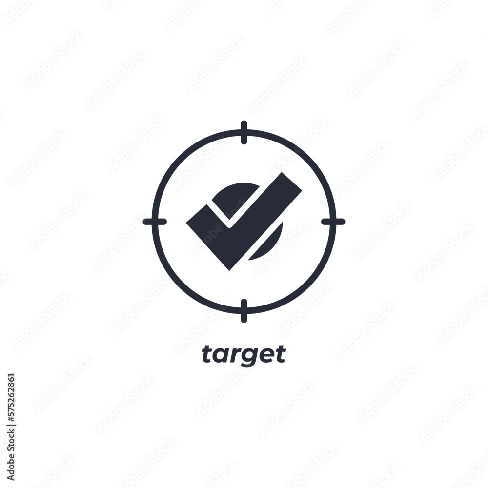 Vector sign target symbol is isolated on a white background. icon color editable. Vector sign target symbol is isolated on a white background. icon color editable.