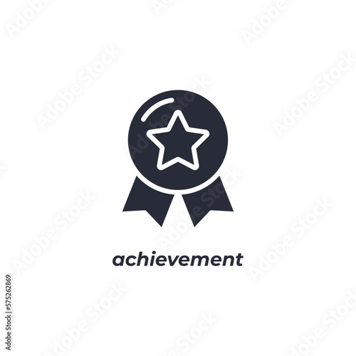 Vector sign achievement symbol is isolated on a white background. icon color editable.
