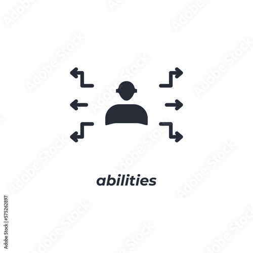 Vector sign abilities symbol is isolated on a white background. icon color editable.