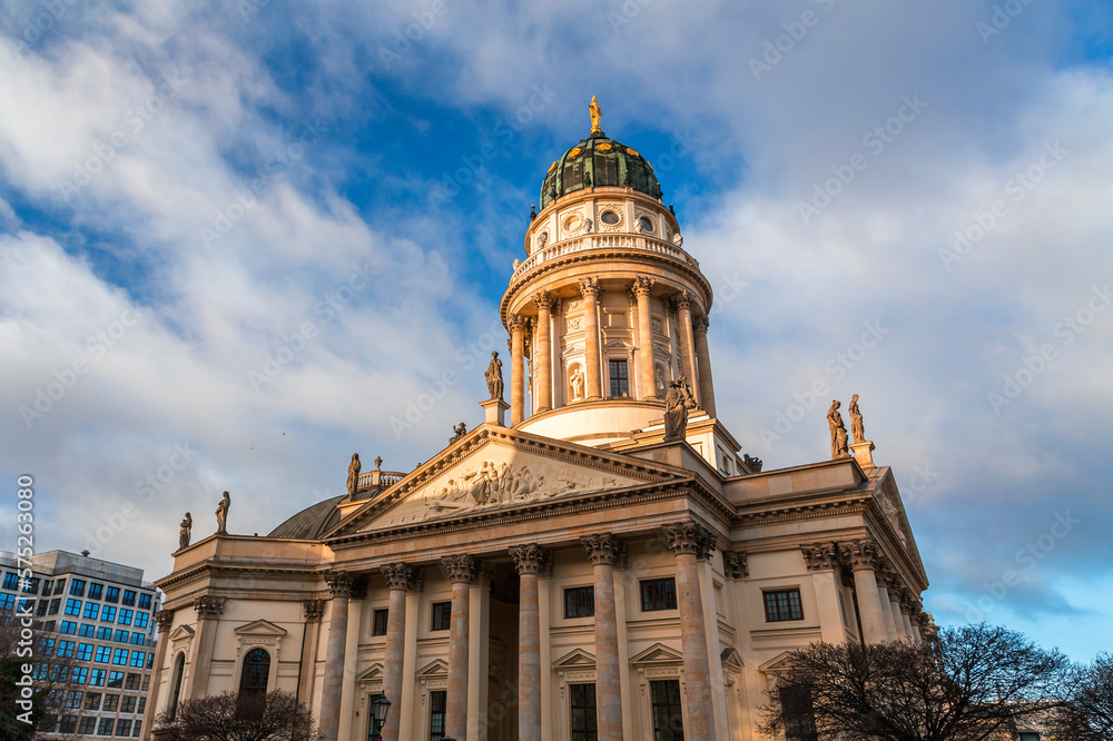 Exterior view of the Deutscher Dom, or the German Cathedral in bBrlin, Germany