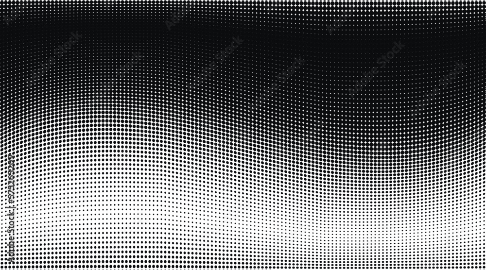 Fototapeta premium Black and white gradient halftone pattern. Vector illustration 
