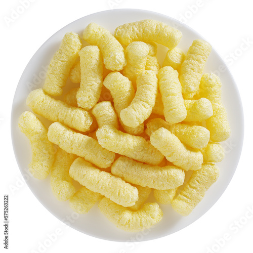Corn puffs on a plate