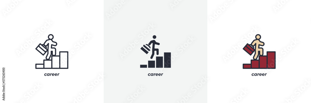 career icon. Line, solid and filled outline colorful version, outline and filled vector sign. Idea Symbol, logo illustration. Vector graphics career icon. Line, solid and filled outline colorful version, outline and filled vector sign. Idea Symbol, logo illustration. Vector graphics