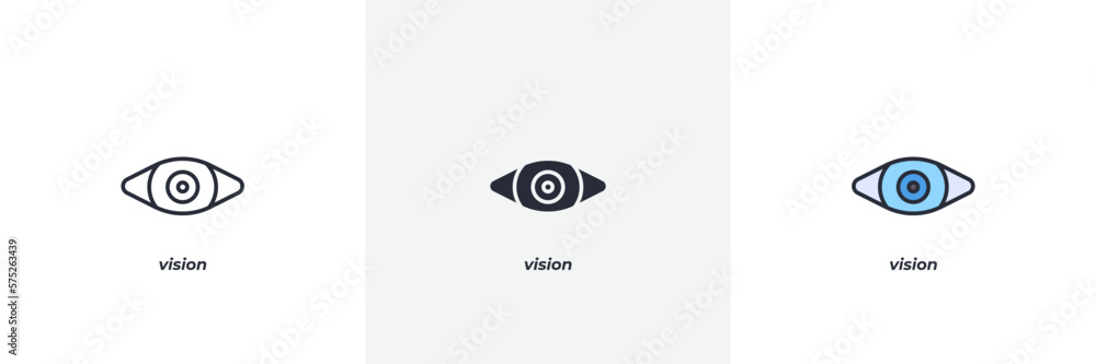 vision icon. Line, solid and filled outline colorful version, outline and filled vector sign. Idea Symbol, logo illustration. Vector graphics vision icon. Line, solid and filled outline colorful version, outline and filled vector sign. Idea Symbol, logo illustration. Vector graphics