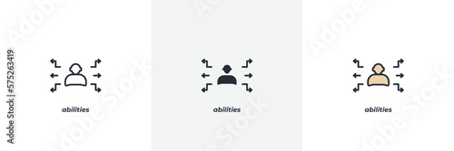 abilities icon. Line, solid and filled outline colorful version, outline and filled vector sign. Idea Symbol, logo illustration. Vector graphics