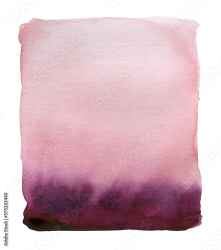 Multicolor Watercolor background. Gradient with Antique Ruby, Red, Bordeaux color. Universal abstract artistic frame, place for text or logo.