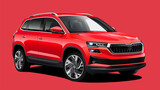 vector red realistic isolated SUV car