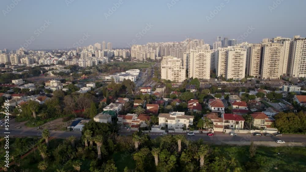 Aerial view of the new districts of the city of Hod Hasharon, Israel Aerial view of the new districts of the city of Hod Hasharon, Israel
