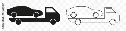 Tow truck vector icon. Roadside assistance. EPS 10