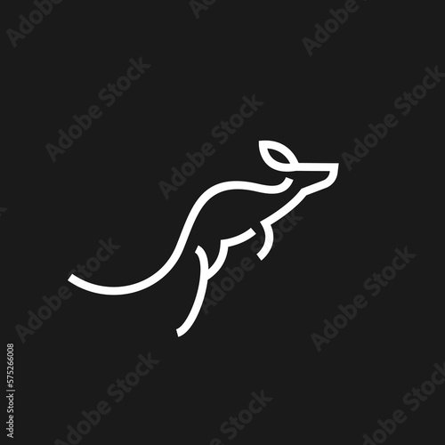 kangaroo simple line icon logo vector design, modern abstract logo pictogram design of wallaby